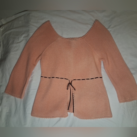 No Boundaries Sweaters - No Boundaries Peach Scoop Neck Sweater
